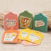 new arrival happy birthday series decoration gifts tag diy full color print paper label tag candy favors tag 50pc50rope
