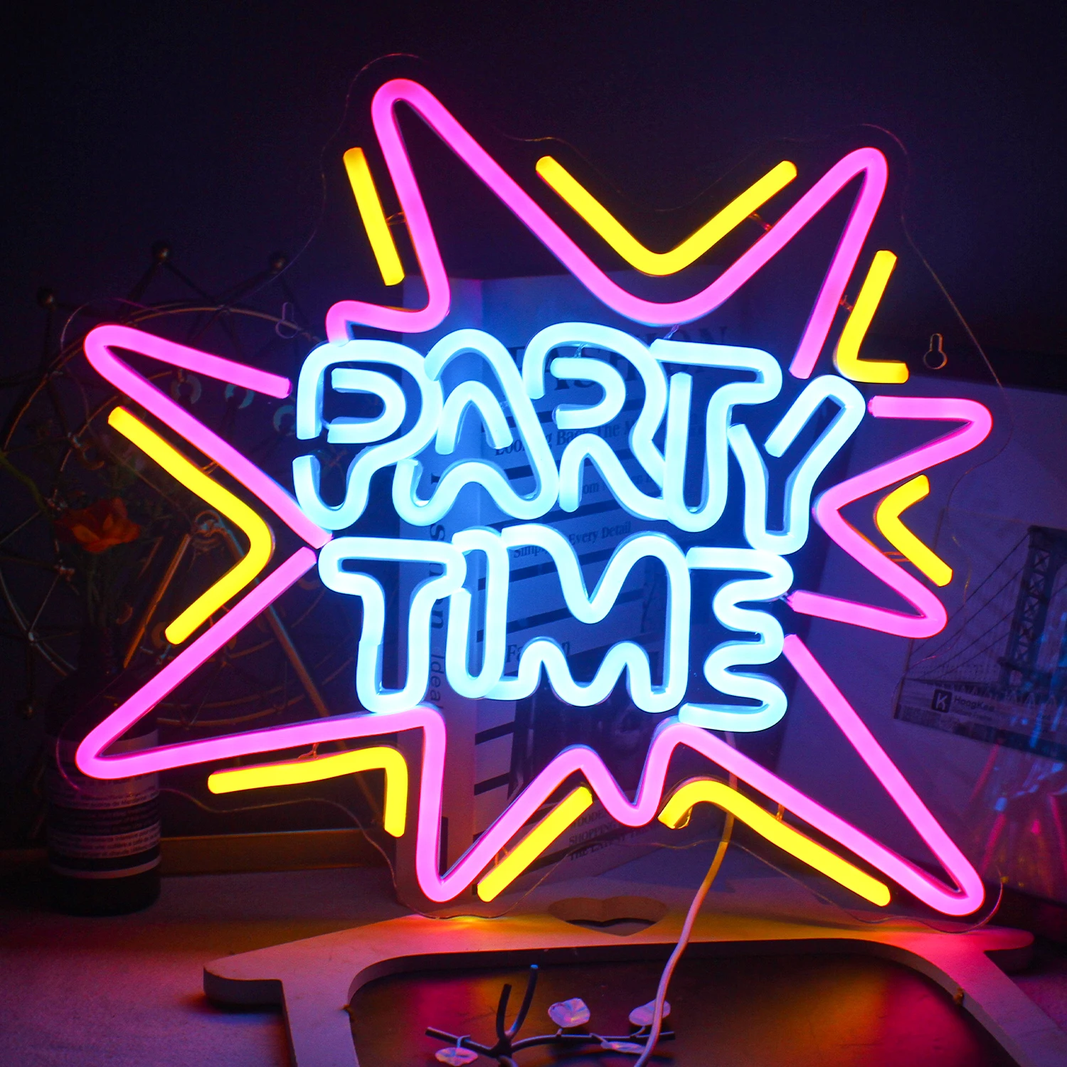 

Party Time Lighting Neon Sign LED For Party Birthdays Weddings Bar Club of Various Festivals Indoor Wall Decor LED Neon Light
