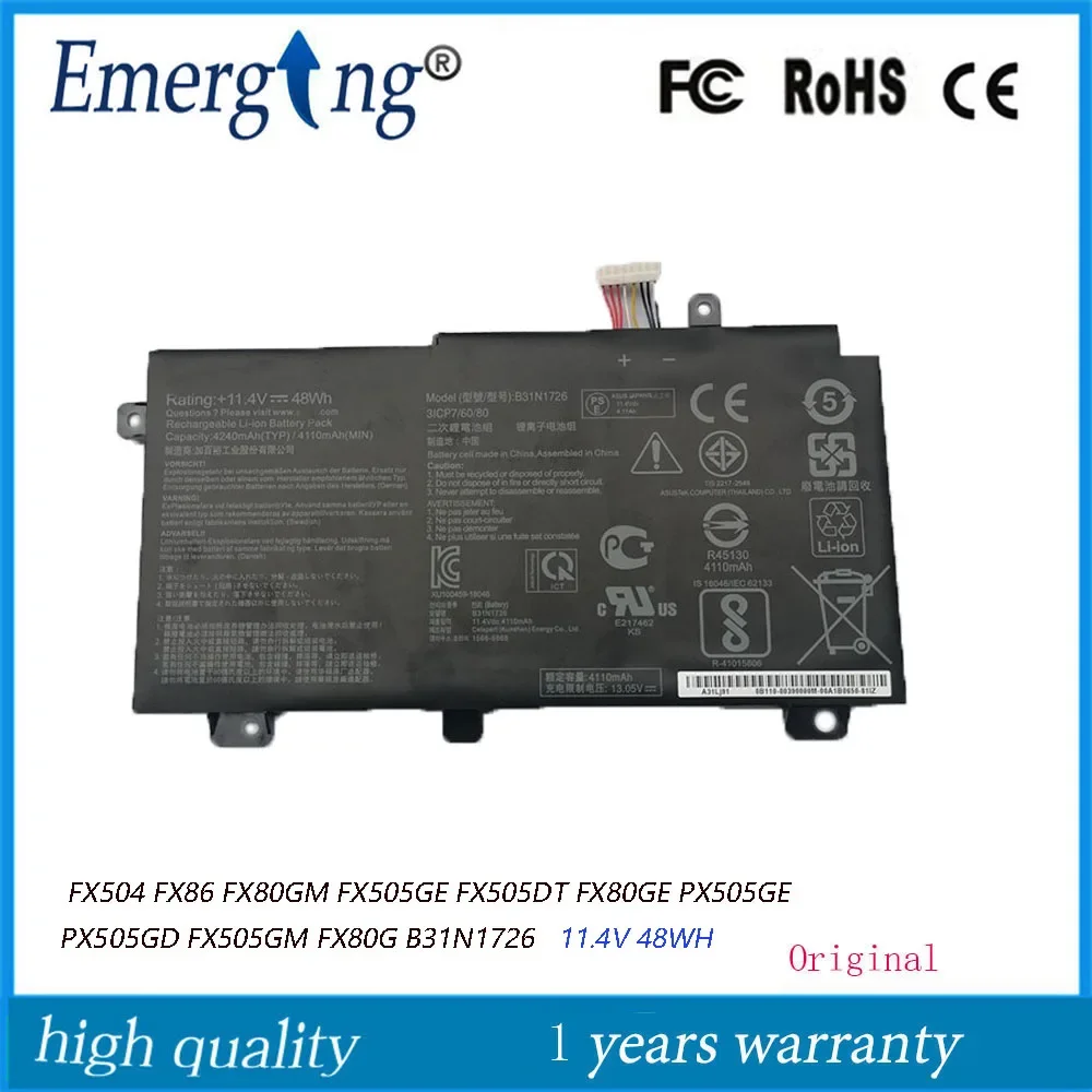 Оригинальный аккумулятор B31N1726 для ноутбука ASUS, 11,4 в, 48 Вт/ч ...