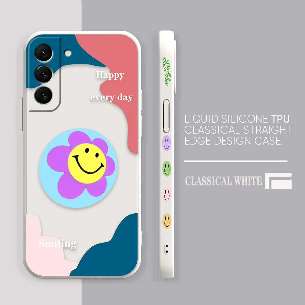 Case For Samsung Galaxy S23 S22 S21 S20 FE S11 S11E S10 S10E S9 S30 Ultra Plus 4G 5G Case Fundas Cqoue Shell Lovely Smiling Face