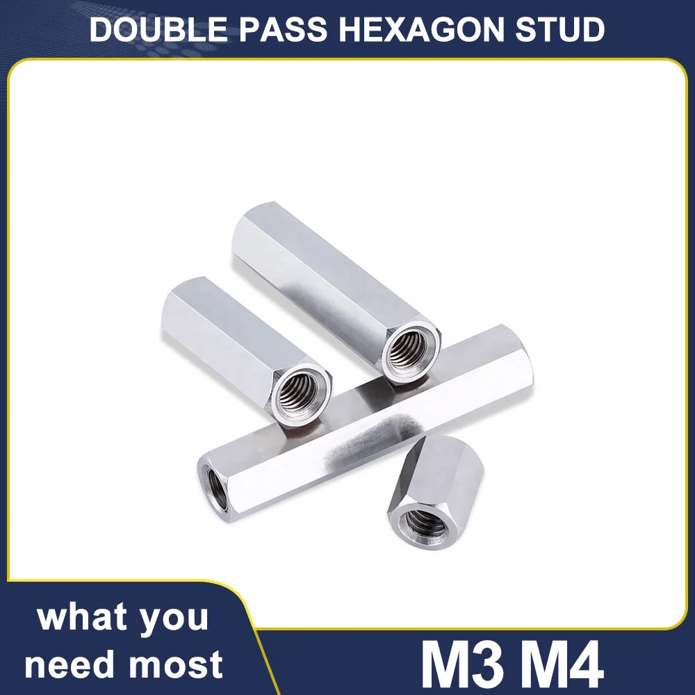 

M3 M4 304 Stainless Steel PCB Motherboard Standoff Spacer Double Pass Hexagon Stud Female Bracket Nut Threaded Hollow Column