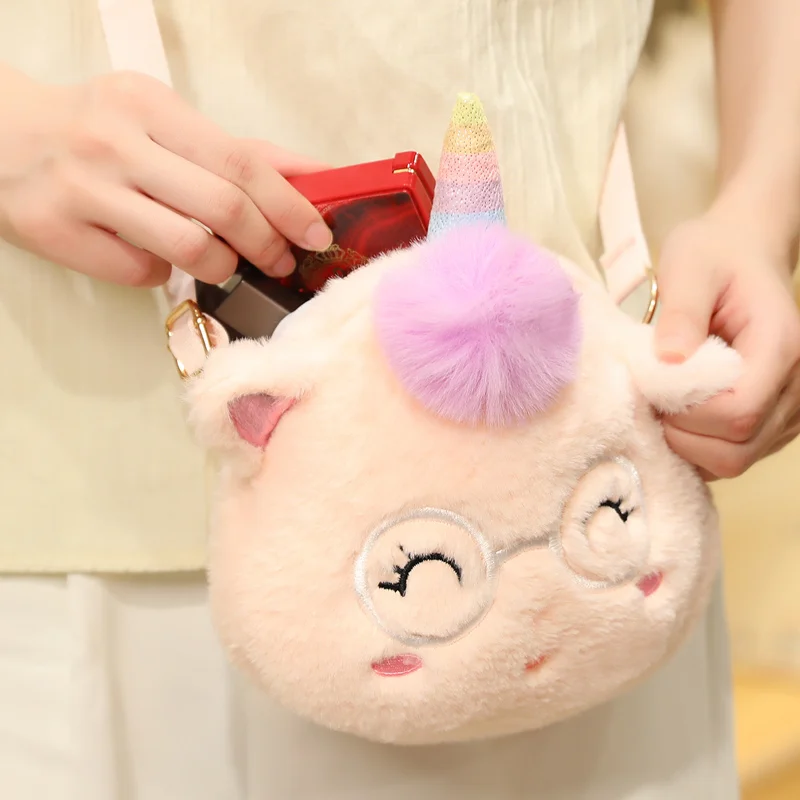 

Cute Animal Lolita Bear Sheep Bunny Plush Bag Soft Cartoon Unicorn Dog Giraffe Messenger Bag Bolsos Para Mujer Handbags 2022 New