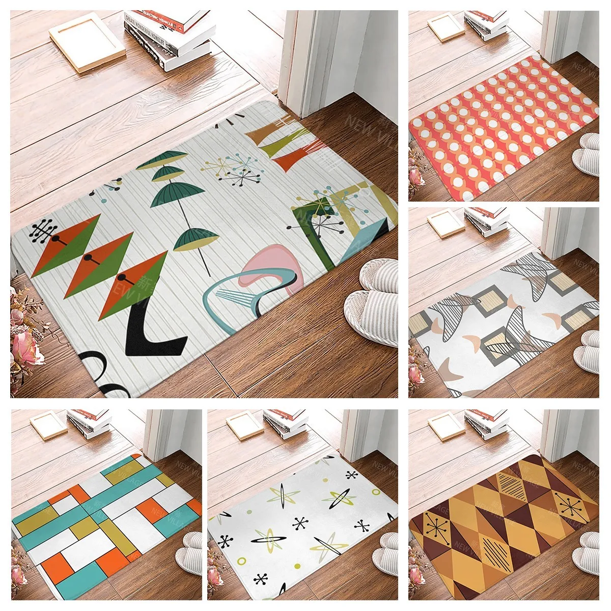 

Противоскользящий коврик для ванной комнаты, маленький коврик для душа, домашний декоративный дверной коврик, коврики для кухни, спальни, входа в комнату, абстрактный morandi в стиле бохо