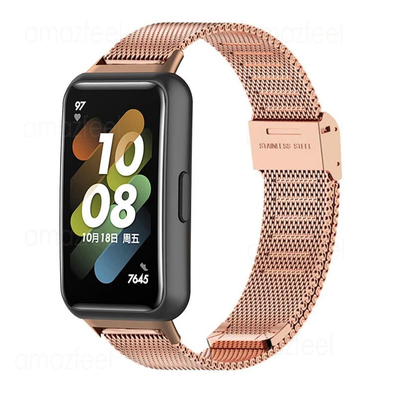 

Metal Strap For Huawei Band 7 Smart Band Stainless Steel Mesh Bracelet For Huawei Band 6/6 Pro Watchband Honor Band 6 Wrist Band