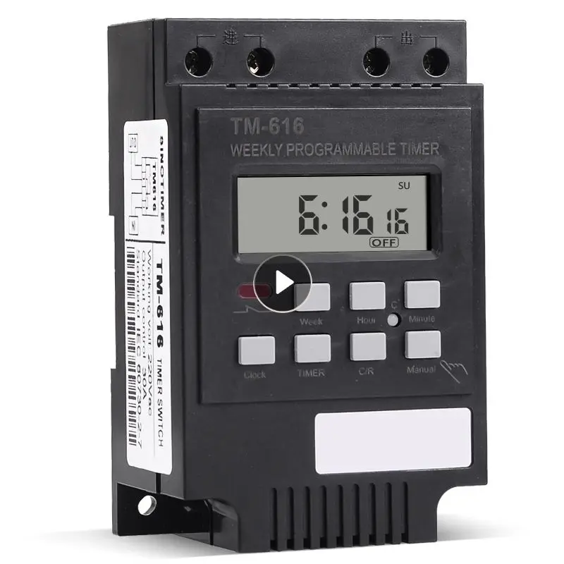 

Switch Din Rail Mount Free Shipping 220v 230v Ac Weekly Programmable Timer Timer Switch Digital Timer 30amp 7 Days Tm616 30a