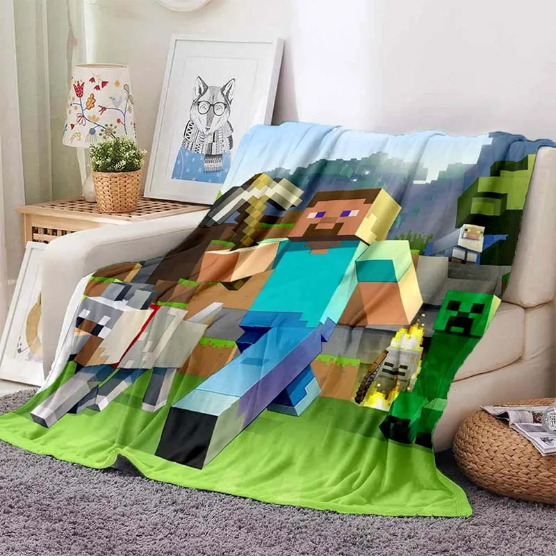 Классическое игровое одеяло M-Craft Sandbox Pixel чехол для дивана мягкое пушистое