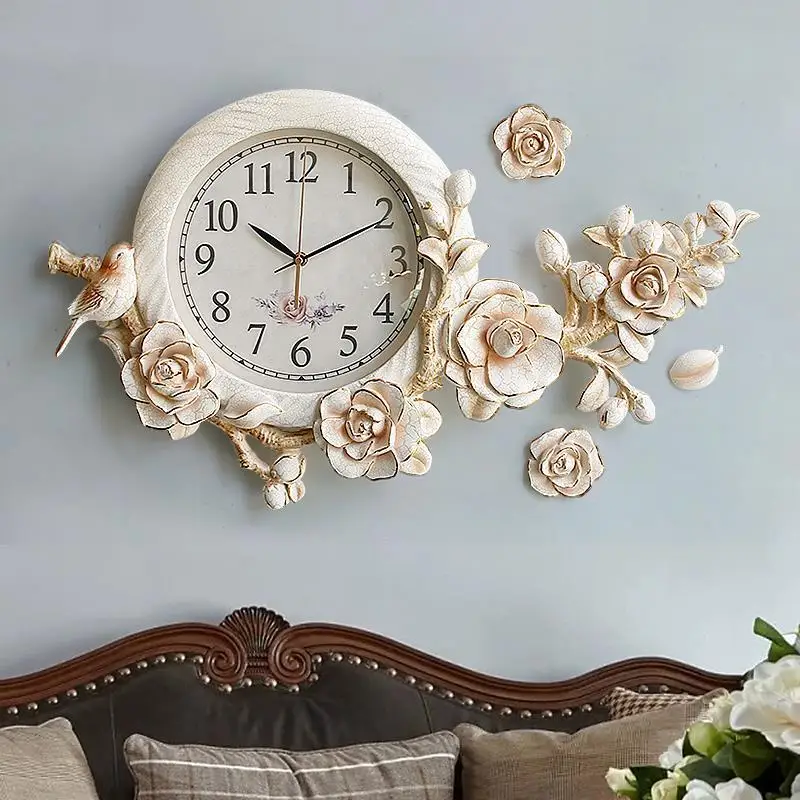 

Shipping Creative Wall Clock for Living Room Mute Simple Modern Household Clock Idyllic Decoration Wall Watch Quartz Clock