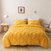 evich high quality bedding set pleated flower ginger color for bedroom king size duvet cover and pillowcase home textile