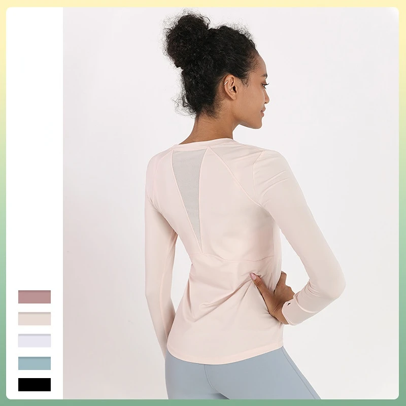 

Yoga Suit рашгард женский фитнес Women's Long-sleeved Blouse Fast Drying Clothes Loose Fitness Clothes Sports Running T-shirt