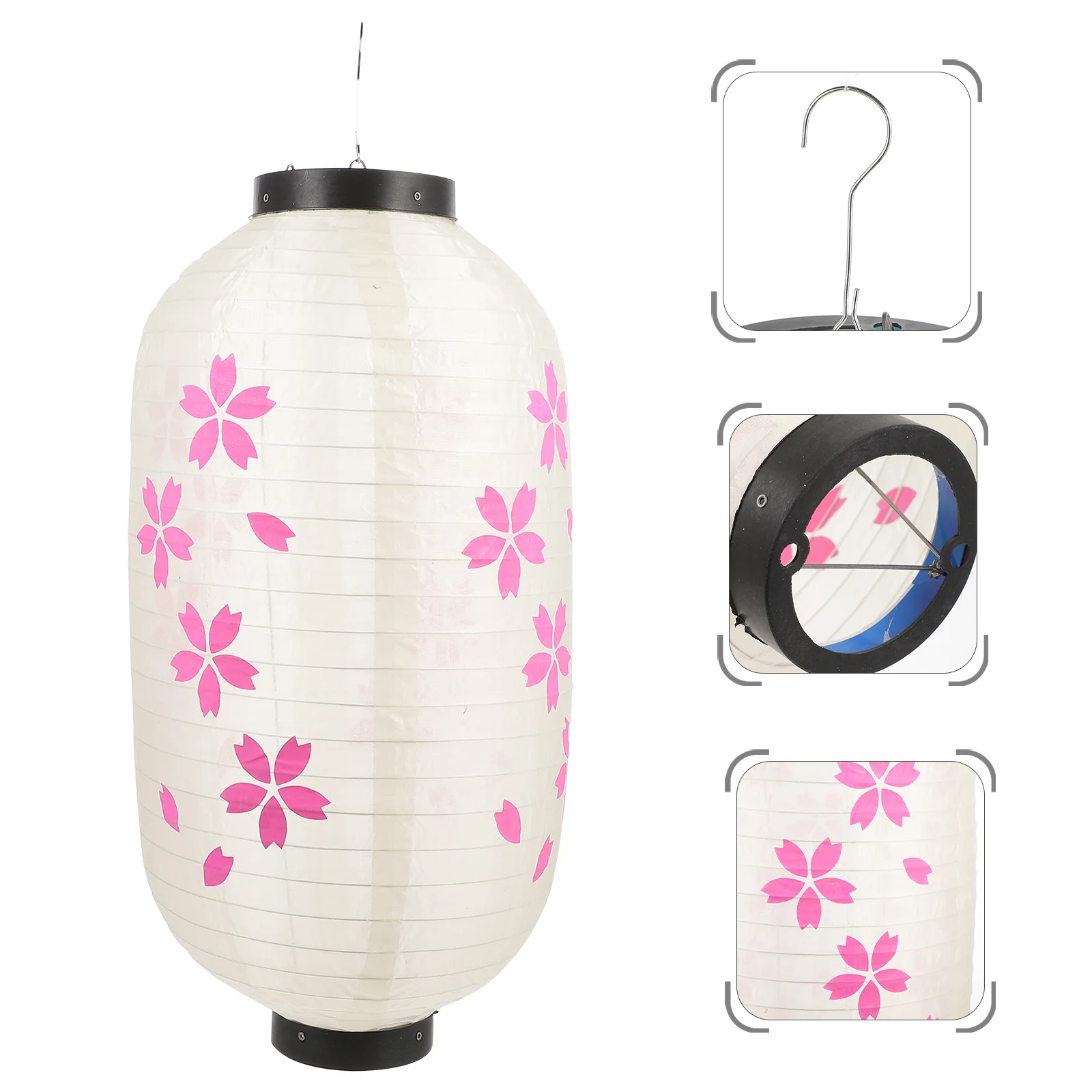 

Japanese Style Silk Hanging Outdoor Lanterns Decorative Cherry Flowers Festival Outdoor Lanterns