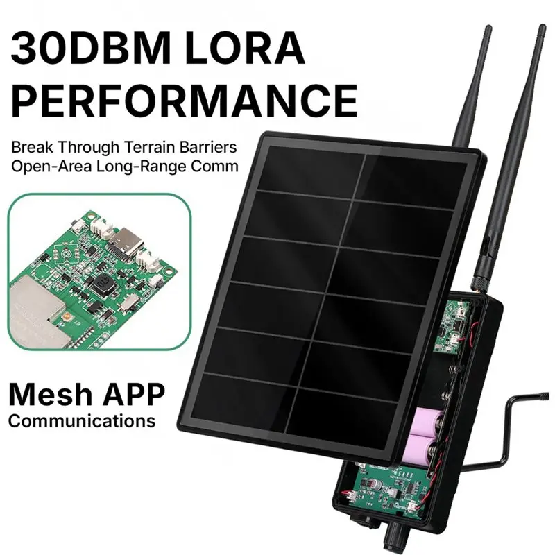 Фото D5L-G1 Meshtastic Solar Power Lora Repeater Node с платой 30dBi GAT562 30S, Lora Flashing Meshcore Mesh Node 868MHZ-ABPP №5