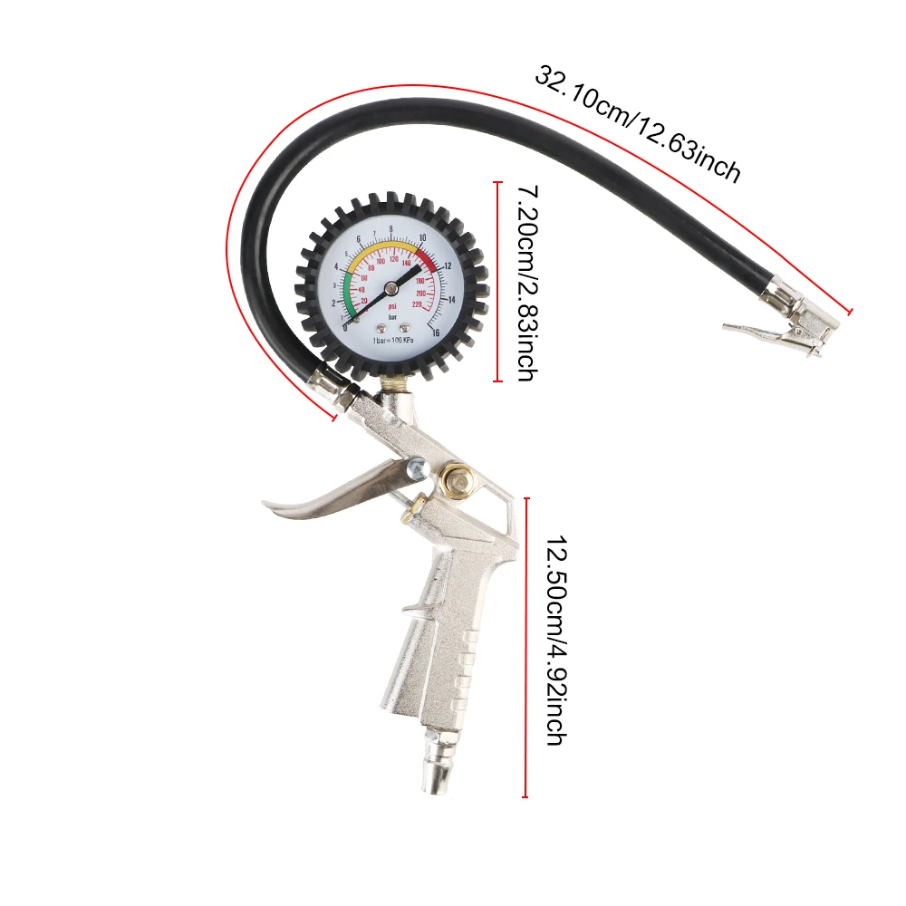 0-220PSI монитор давления воздуха в шинах тестер воздушный компрессор циферблат