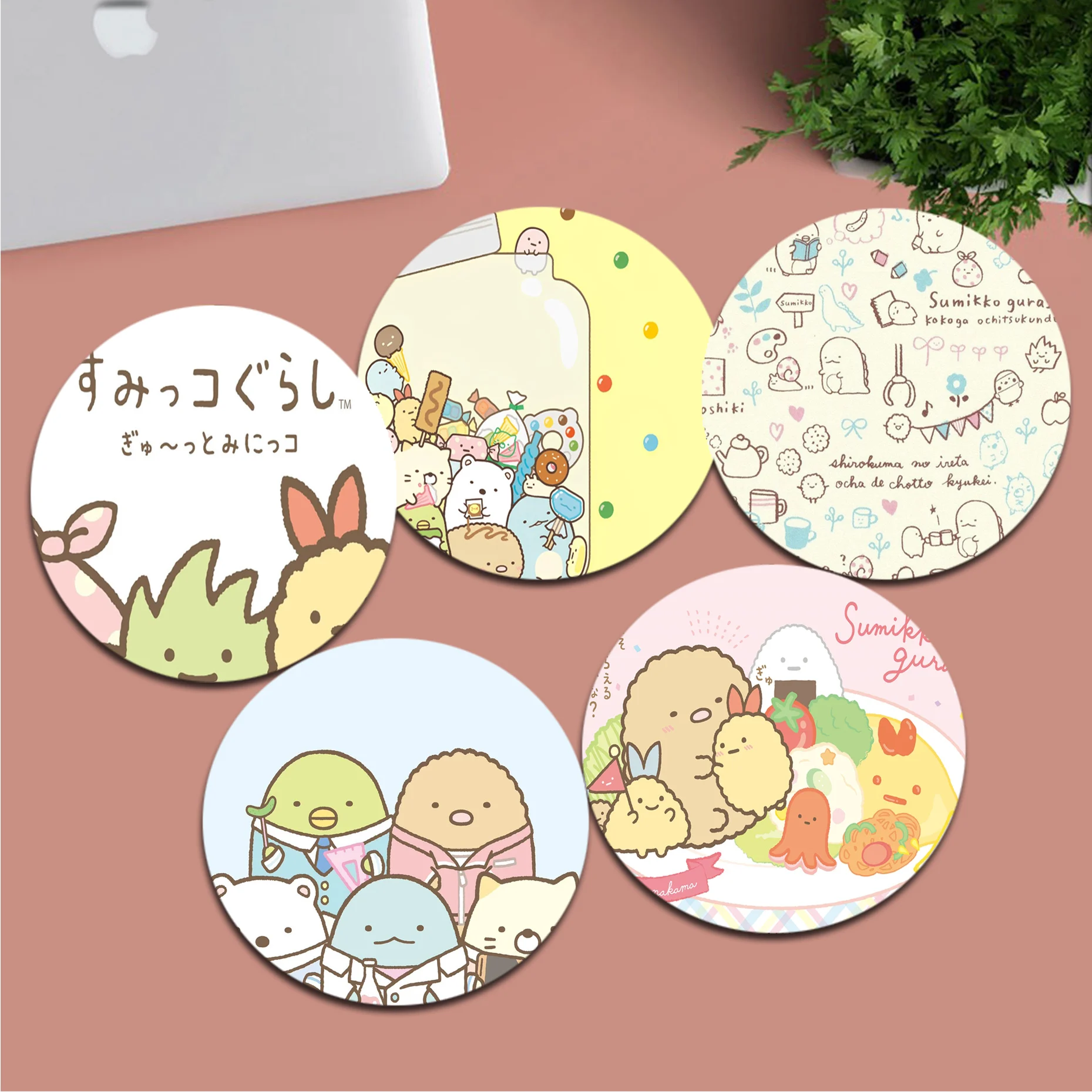 

Sumiko Gurashi Mousepad Round Custom Skin Office Computer Desk Mat Table Keyboard Laptop Cushion Non-slip Office Accessories