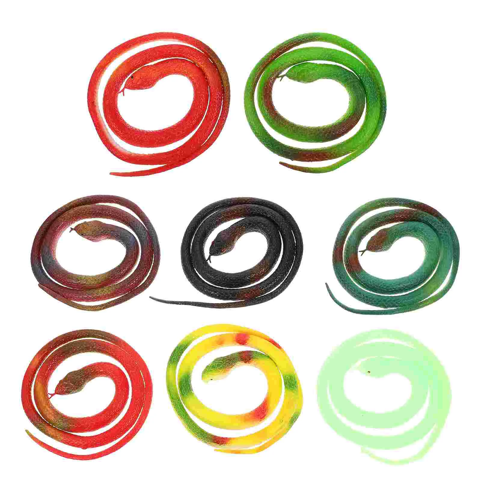 

8 Pcs Party Snake Toy Movie Prop Artificial Children's Toys Props Rubber Model Prank Simulation Snakes