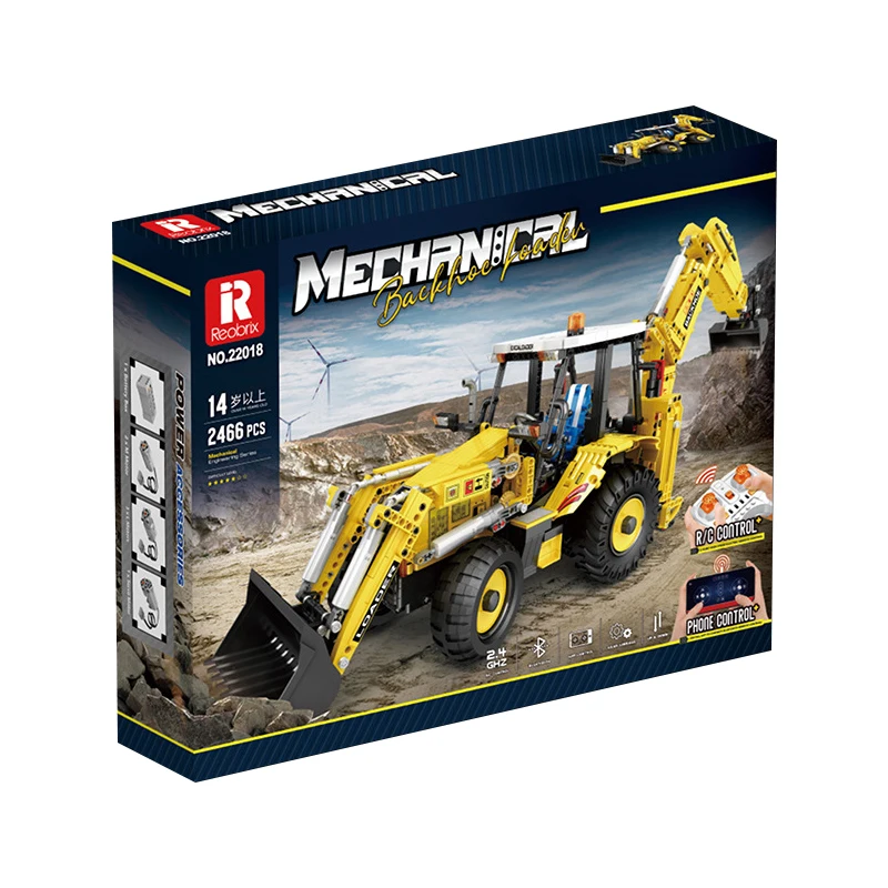 В наличии Reobrix 22018 MOC технический экскаватор строительные блоки RC бульдозер