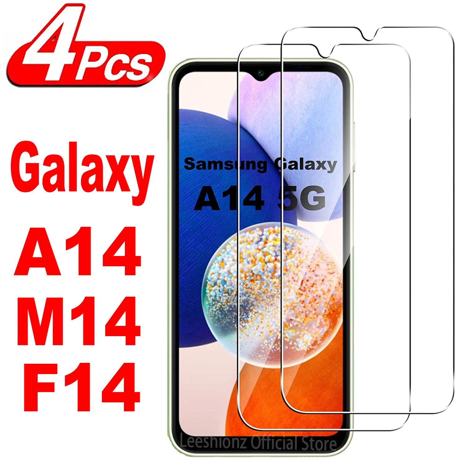 

2/4Pcs Screen Protector Glass For Samsung Galaxy A14 M14 F14 Tempered Glass