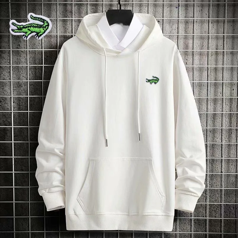 2023Embroidery Brand Spring Autumn Men's 100%Cotton Tracksuit Sets Oversized Hooded Sweatshirt+Pants Suit Casual Sportswear Male