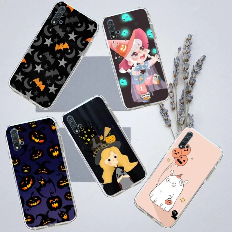 

Хэллоуин чехол для телефона Huawei P50 P40 P30 Pro Mate 40 30 Pro Nova 8 8i Y7P Honor Прозрачный чехол для телефона