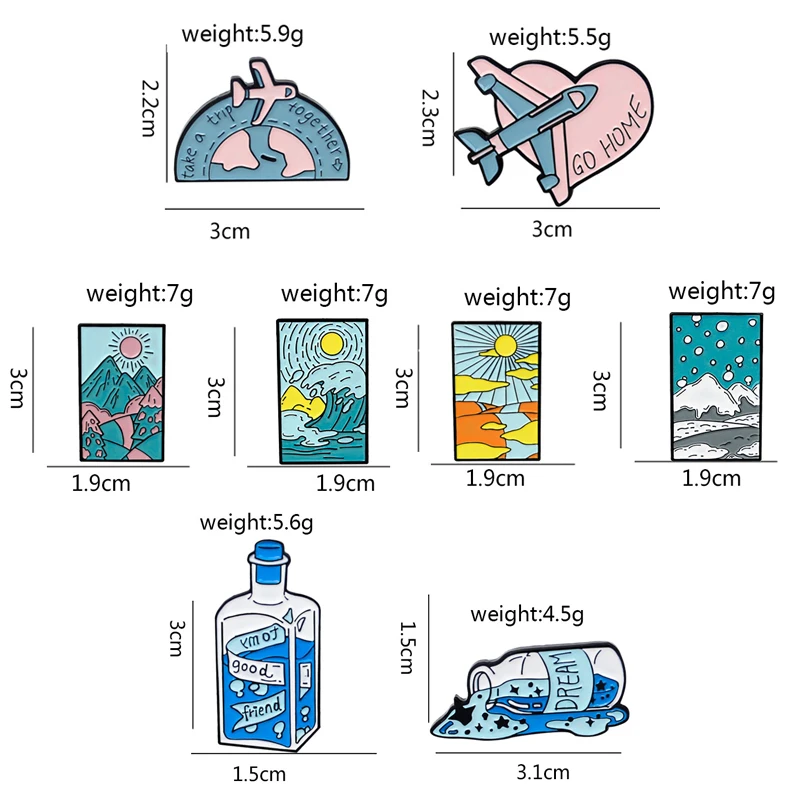 Творческий стильный карикатурный синий бутылочный пейзаж с каплей масла брошь-значок на джинсовой сумке для подарка мужчинам и женщинам, модное украшение ювелирных изделий.