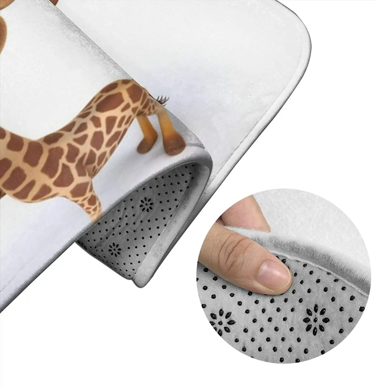 

Cartoon Giraffe with Glasses Bathroom Mat Sets 3 Piece Set Rugs Memory Foam Mat Set Toilet Seat Cover Bath Mat lid Cover