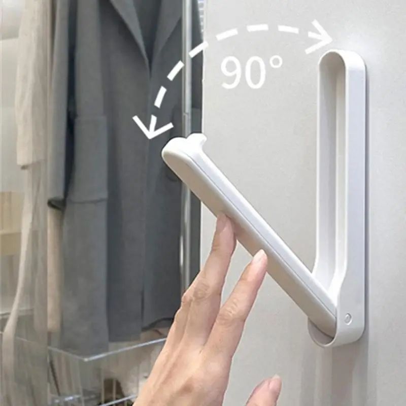 

Retractable Hidden Drying Rack Folding Wall Hanger No Punching Storage Hanger Balcony Bathroom Dormitory Hang Clothes Artifact