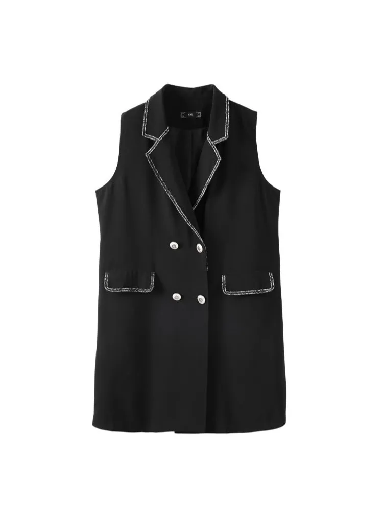 Plus Size 10XL 9XL 8XL 7XL 6XL 5XL Women Sleeveless Autumn Vest Coats Femme Black Long Vest For Women Slim Coat For Mujers