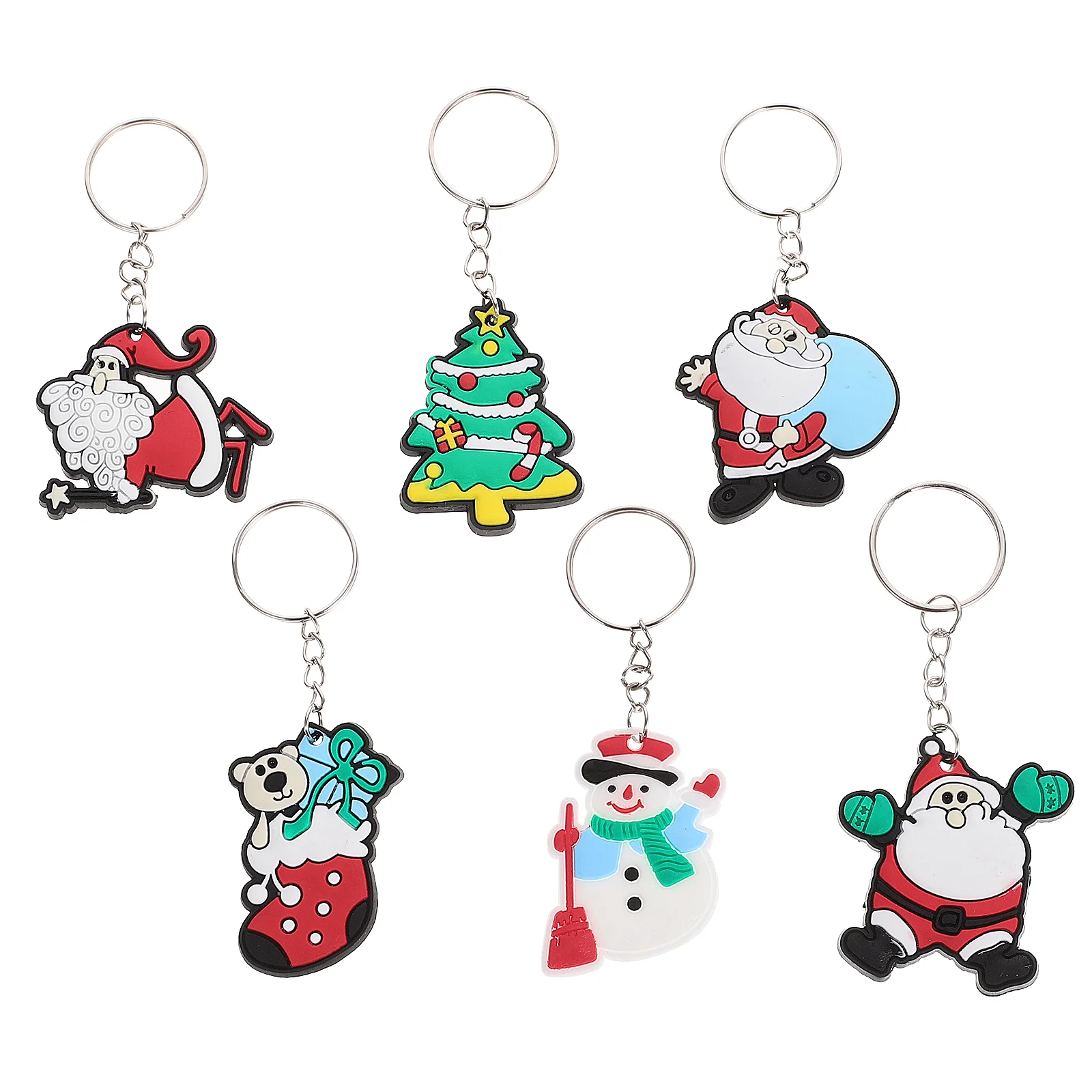 

48pcs Creative Keyring Exquisite Christmas Themed Keychain Decorative Car Keyring Purse Bag Pendant Decoration Gift