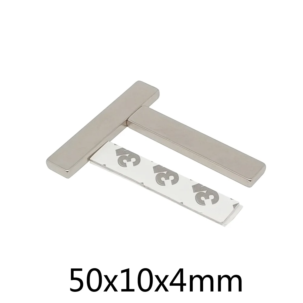 

2/5/10/15/20/30PCS 50x10x4mm Quadrate Search Magnet With 3M Tape 50*10*4 Block Strong Rare Earth Neodymium Magnet 50x10x4 N35