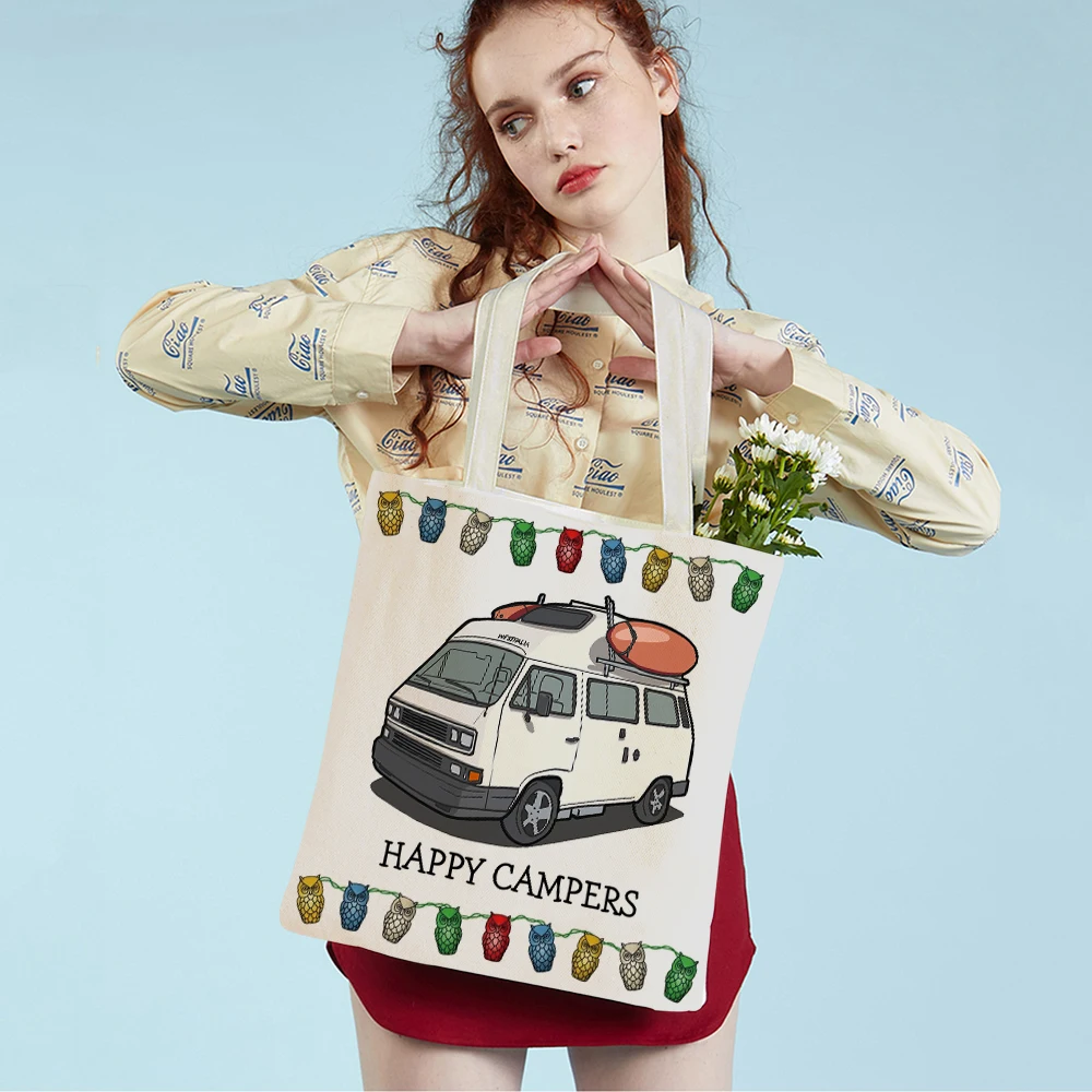 Сумка-тоут женская парусиновая с мультяшным принтом |