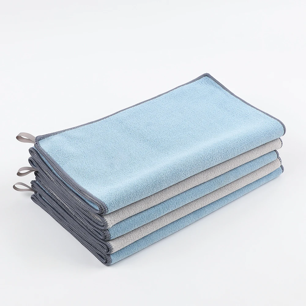 Microfiber car towel double-sided two-color absorbent decontamination car wash towel does not shed hair