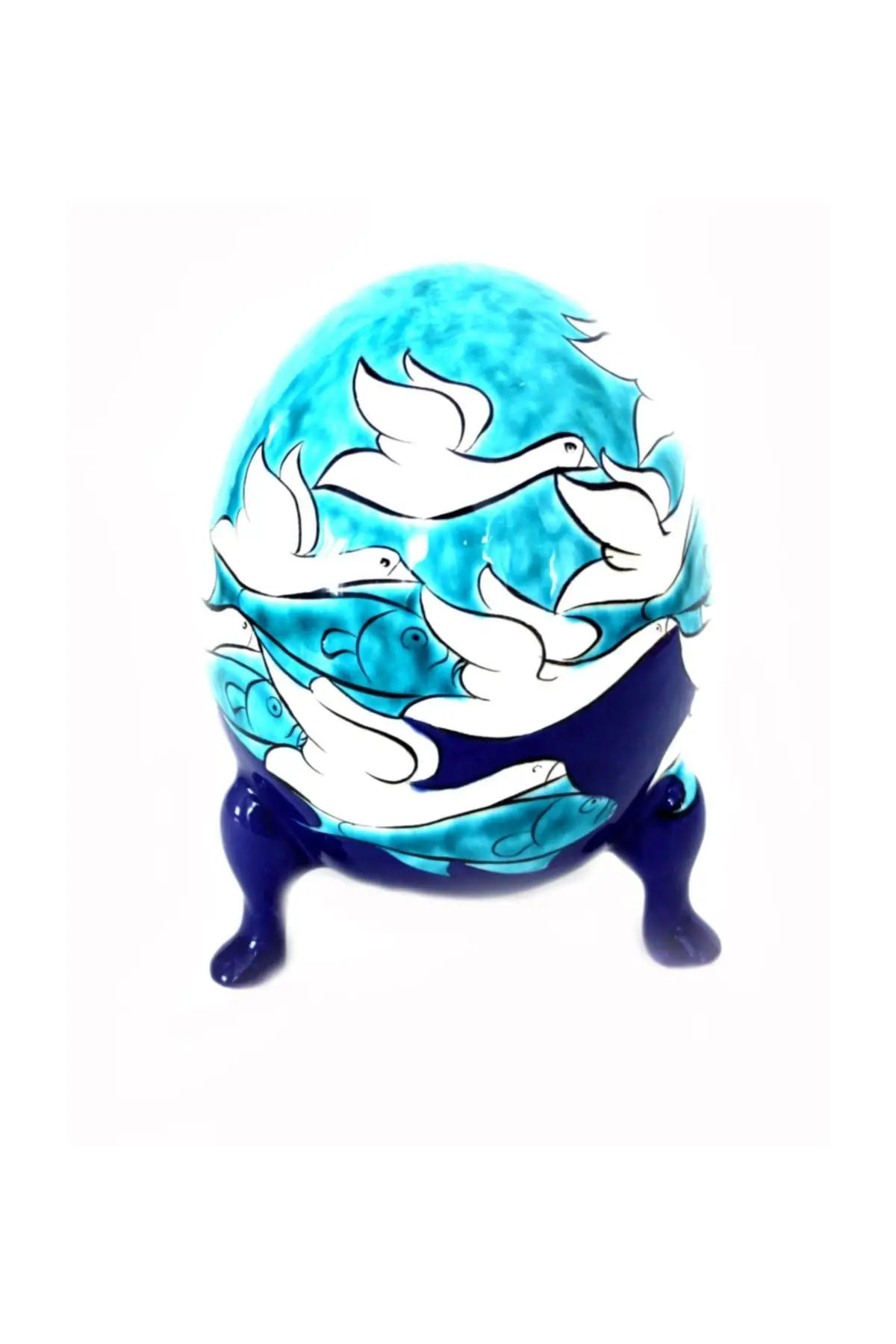 

Небесный пейзаж goose-6legged фарфоровое Яйцо Брелок с орнаментом Bibelot