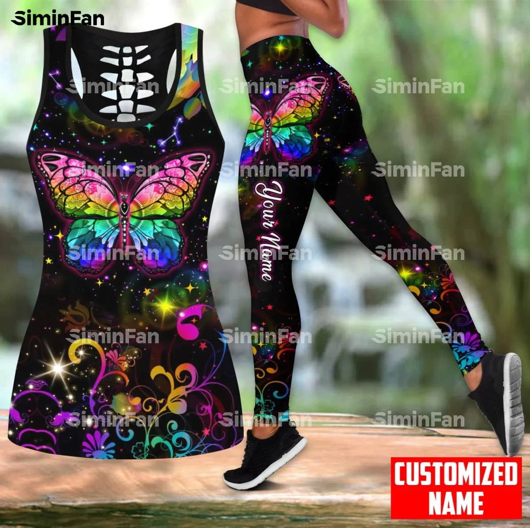 

LGBT Butterfly PRIDE 3D Printed Tank Top Legging Women Summer Vest Pant Suits Female Combo Outfit Two Piece Set Yoga Sportswear