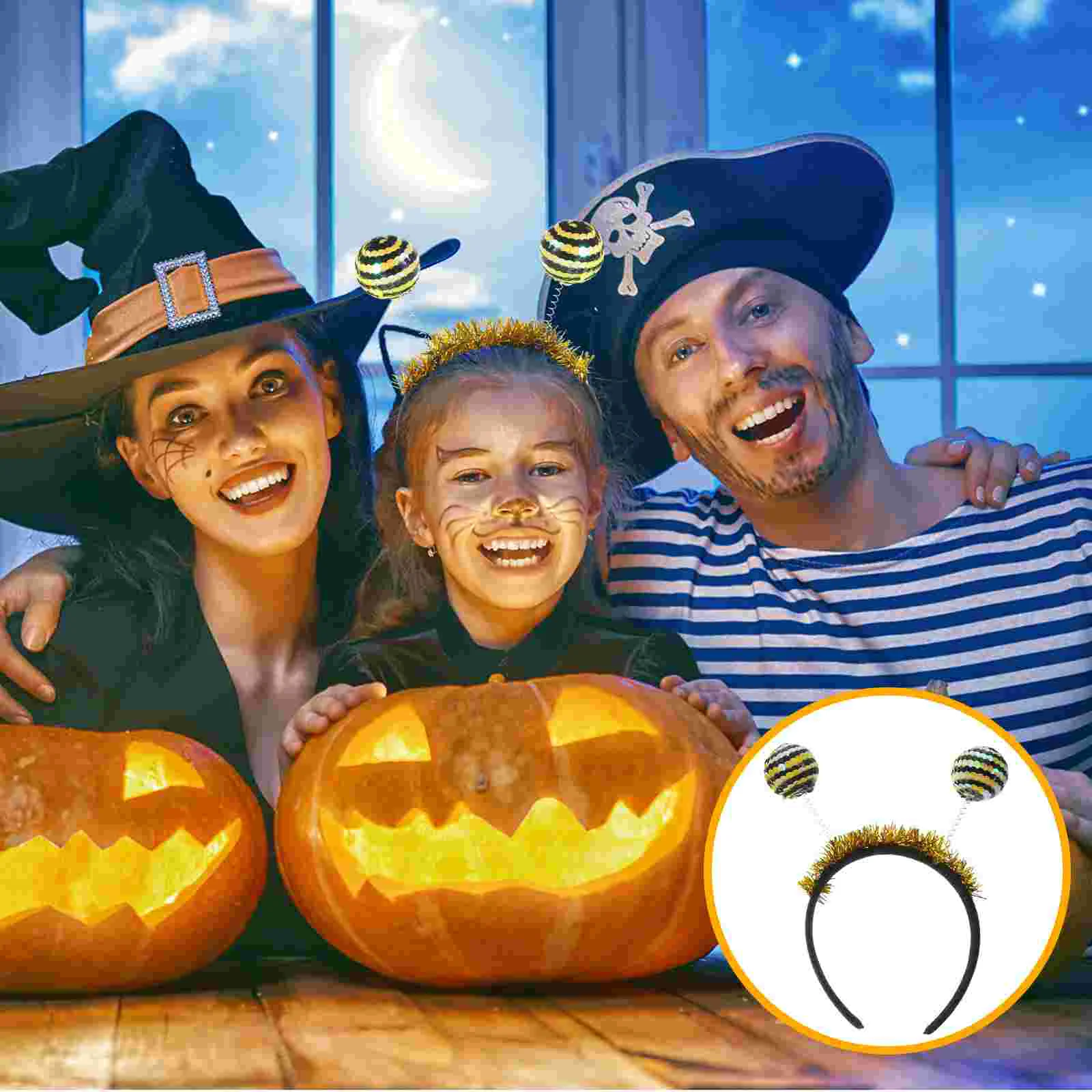 

Sequin Three-dimensional Headband Boppers Halloween Hair Party Headbands Adults Glitter Accessories Sunglasses Women Flash