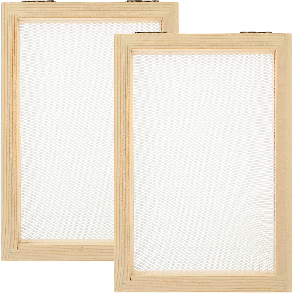 

2 Pcs Paper Frame DIY Craft Tools Making Handicraft Educational Toy Students Toys Kids Wooden Crafting Pulp Painting