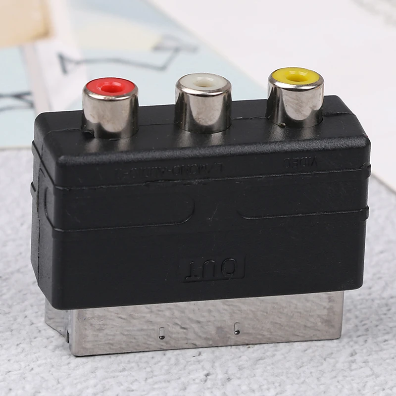 21Pin RGB Scart на 3 RCA S-видео адаптер Композитный SVHS AV TV Аудио конвертер для видео DVD