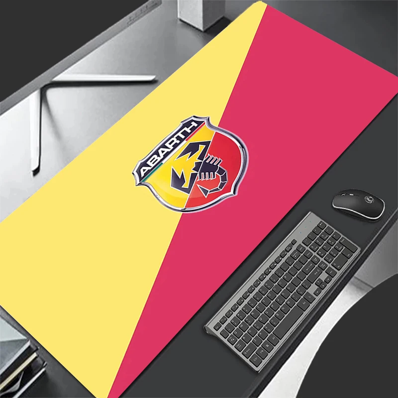 Большой игровой коврик для мыши Abarth С Логотипом Автомобиля HD, прочный игровой коврик для ноутбука из натурального каучука, 900x400 клавиатура, офисный мягкий защитный коврик для рабочего стола