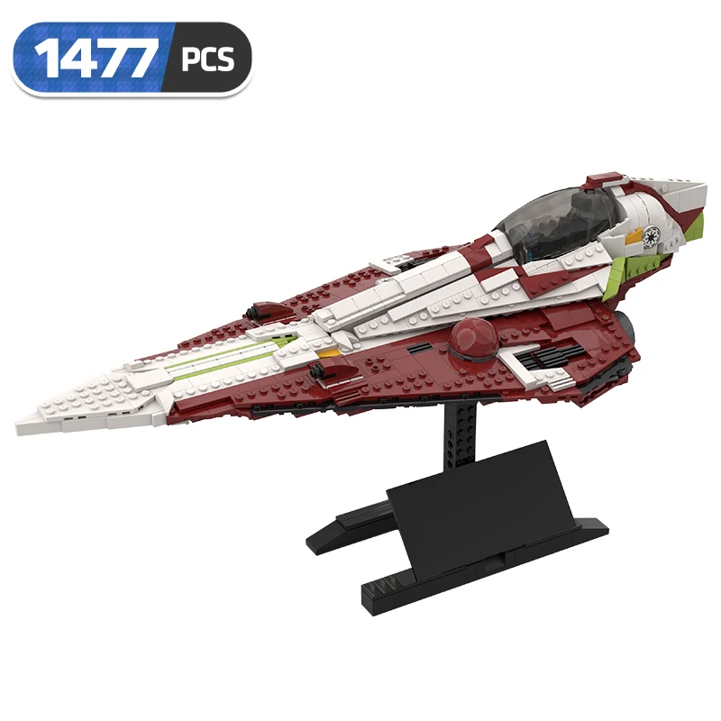 

MOC Star Movie UCS Obi-Wan’s Starfighter Kenobi Destroyer Building Block Assembly Weapon Spaceship Bracket Model Bricks Boy Toys