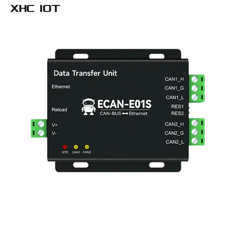Can to Ethernet Protocol Converter Can2.0 Protocol Can Relay XHCIOT ECAN-E01S TCP/UDP DC 8-28V Converter Dual Channel Isolation