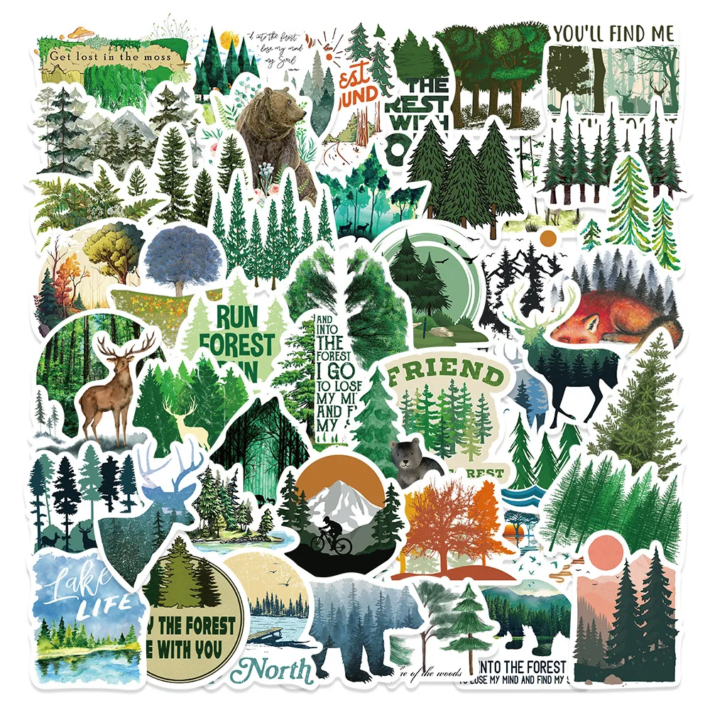 

10/50Pcs Fresh Forest Animal Decorative Luggage Sticker Waterproof Laptop Cup Bike Car Guita Scrapbook Phone Case Decal Kids Toy