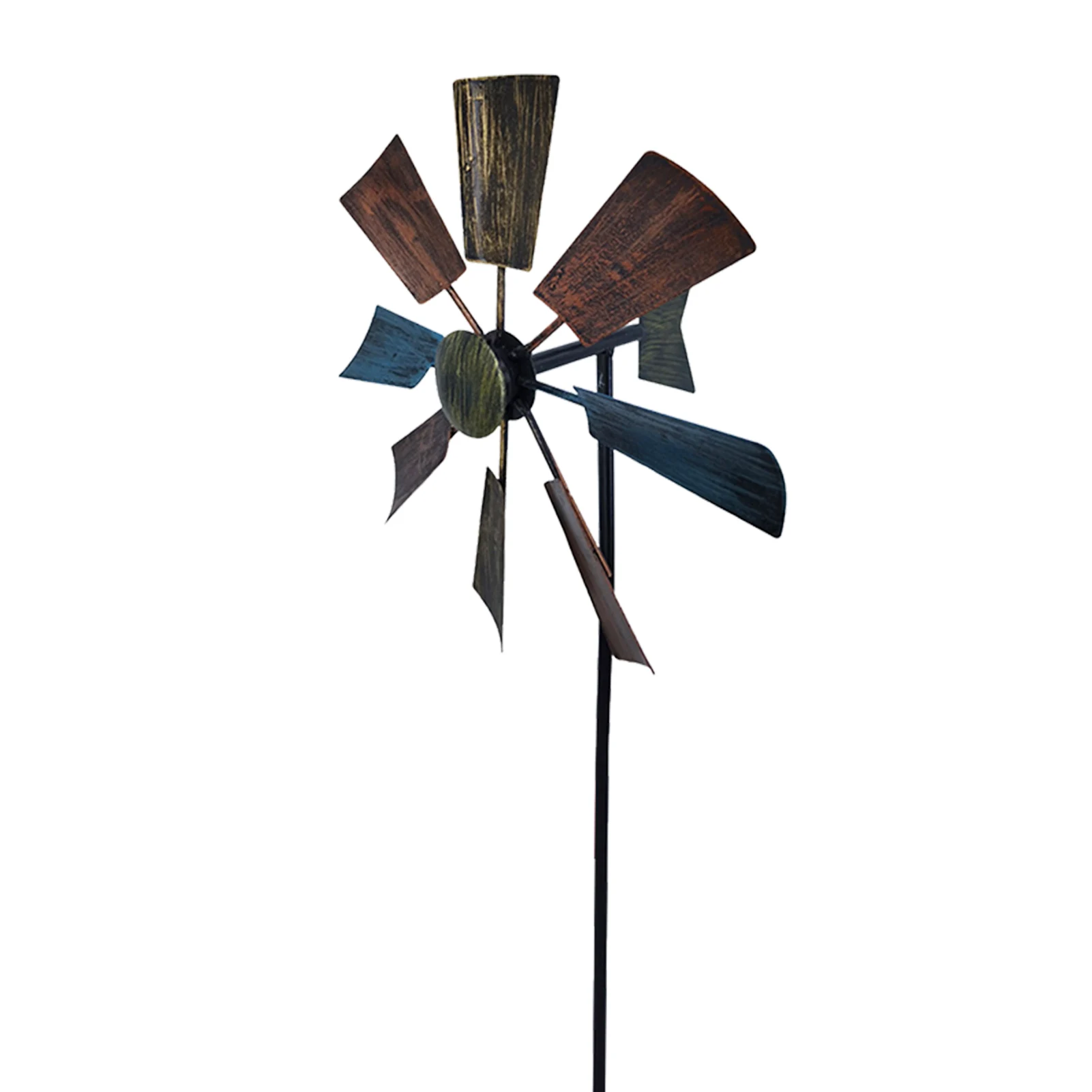

Gift Metal Wind Spinner Easy Install Lawn Outdoor Decor Backyard Garden Windmill With Stake Durable Whirligig DIY Tool Ornament