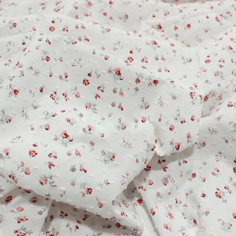 

150cm Breadth Cotton Woven Jacquard Japanese And Korean Small Flower Children's Wear DIY Fabric