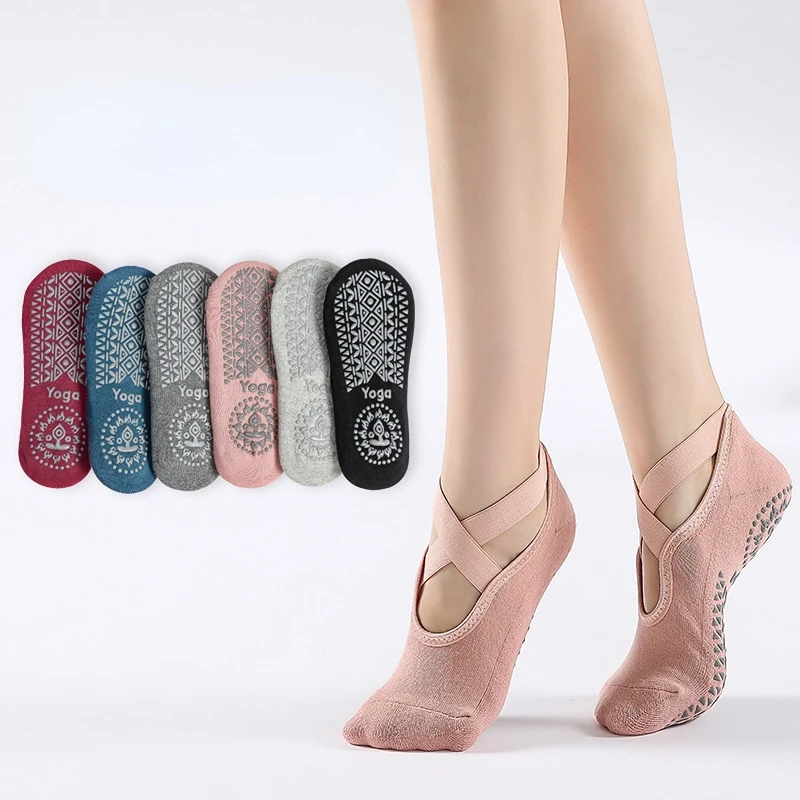 Women High Quality Bandage Yoga Socks Anti-Slip Quick-Dry Damping Pilates Ballet Socks Good Grip For Women Cotton Socks
