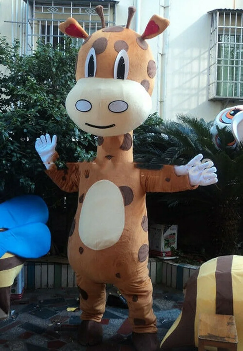 Костюм-талисман в виде жирафа для косплевечерние на Хэллоуин и Рождество |