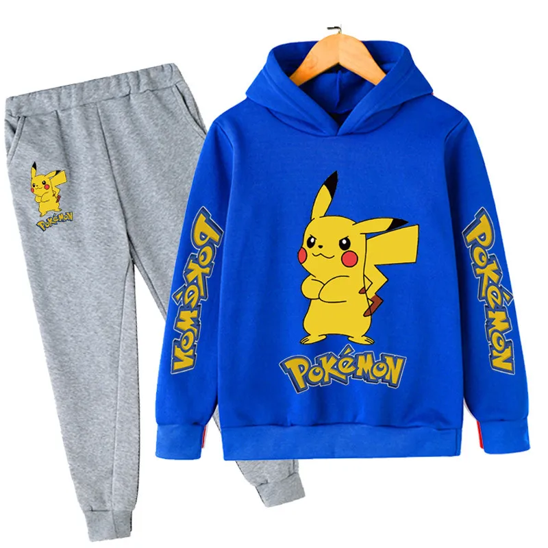 

2Pcs Boys Clothes Pikachu Sets Spring Autumn Toddler Clothing Kids Tracksuit For Girl Suit Children Clothing 4 to 14 Year Suit