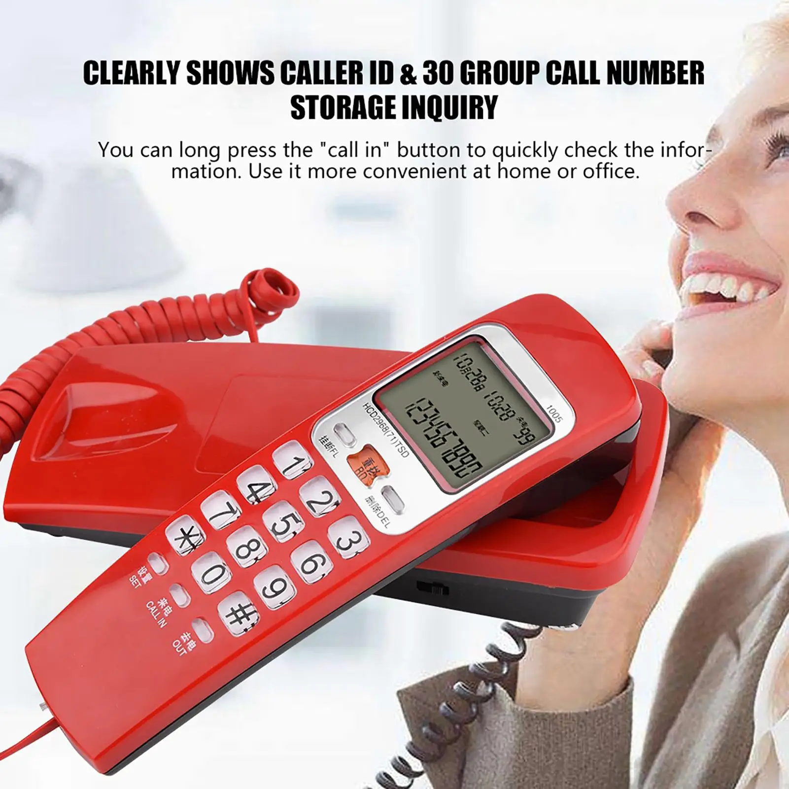 Портативный Настенный стационарный мини-телефон с определителем номера-FSK/DTMF