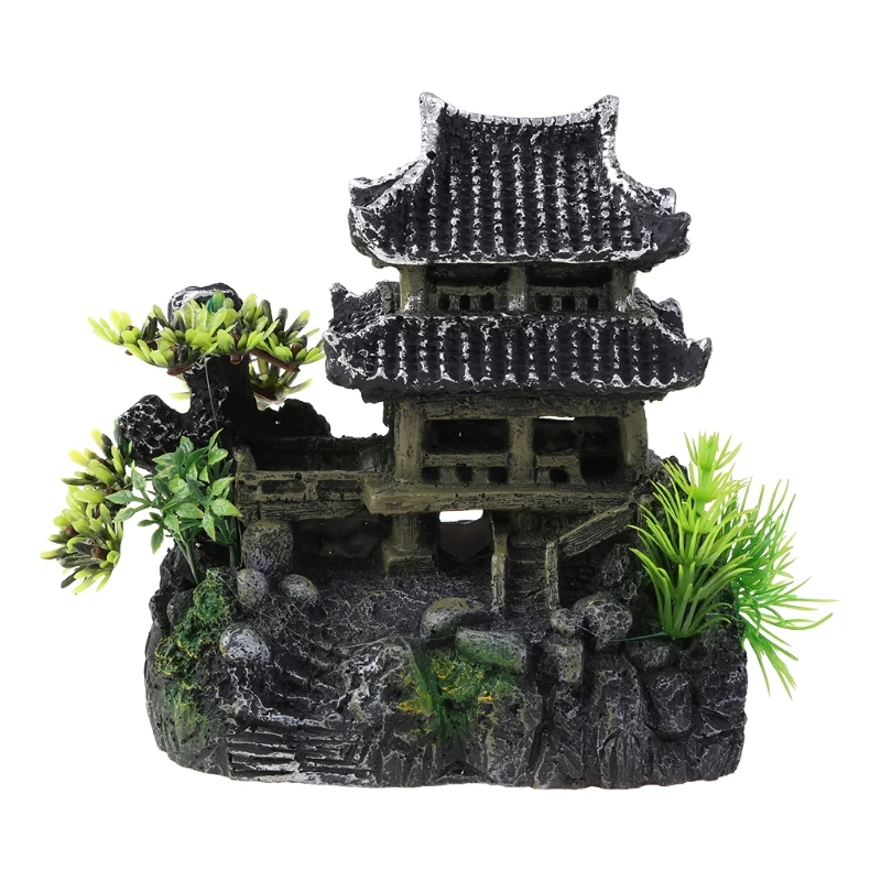 

Старинная архитектура, аквариум, украшение для аквариума, винтажное украшение для дома из смолы, укрытие для детской комнаты, много