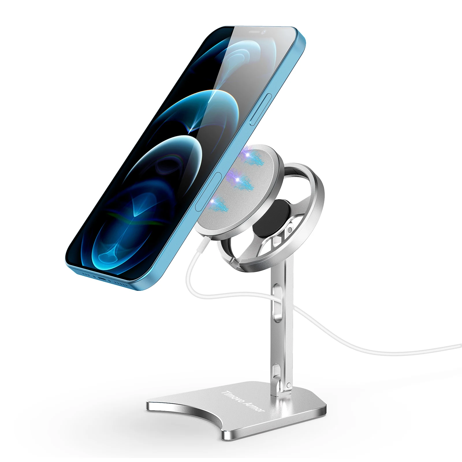

Wireless Charger Stand,Foldable Stand Mobile Magnetic Safe Holder Metal Holder Fast Charging Stand Mag-Safe Charger Support