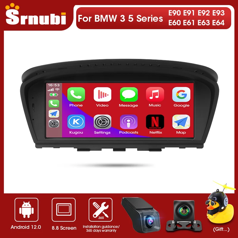 Srnubi 8.8” Android 11.0 Car Radio for BMW 3 5 Series E60 E61 E63 E64 E90 E91 E92 E93 CCC CIC 2Din 4G WIFI Carplay Head Unit