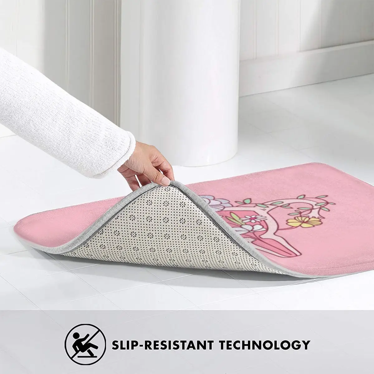 Цветочный ковролин для двери из полиэстера