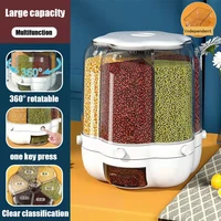 rice bucket multi functional household compartment can rotatable sealed tank moisture proof and insect proof grain kitchen items